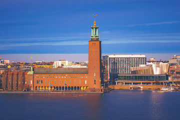 Obraz premium Stockholm City Hall in sunlight