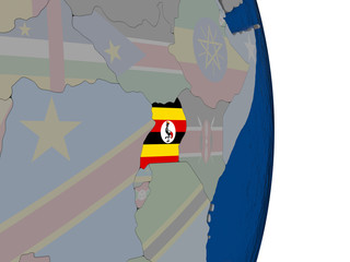 Uganda with its flag