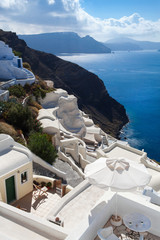 Santorini, Grecja, Oia - Luksusowe Hotele i apartamenty z widokiem na morze - obrazy, fototapety, plakaty