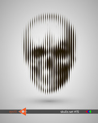 Halftone skull, line, Wave. Design element. Invitation, party. Billboard, flyer. Musical poster.