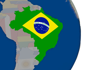 Brazil with its flag