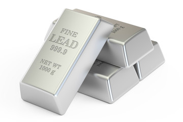 lead ingots, 3D rendering