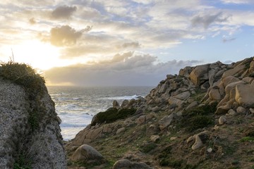 Fototapeta na wymiar Sunset at Capo Testa - Sardinia 