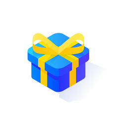 Blue Present Box Isometric Icon