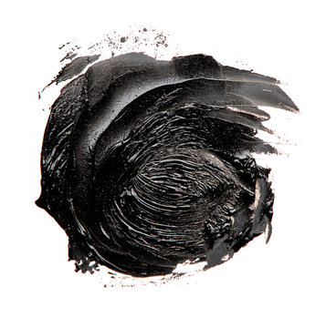 Photo of colorful black brush stroke oil paint