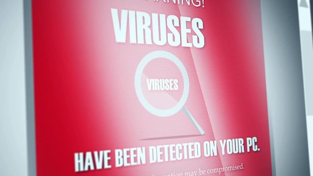 Virus Popup Alert on a Computer Screen
