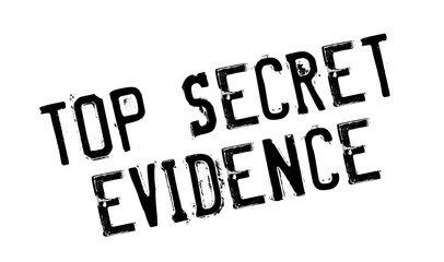 Top Secret Evidence rubber stamp. Grunge design with dust scratches. Effects can be easily removed for a clean, crisp look. Color is easily changed.