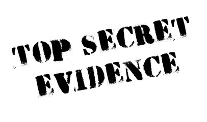 Top Secret Evidence rubber stamp. Grunge design with dust scratches. Effects can be easily removed for a clean, crisp look. Color is easily changed.