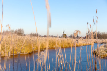 Windmill near Sande at cold winter morning