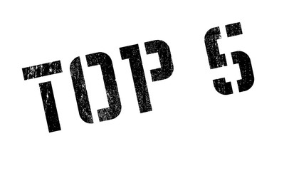 Top 5 rubber stamp. Grunge design with dust scratches. Effects can be easily removed for a clean, crisp look. Color is easily changed.