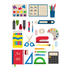 School supplies vector illustration.
