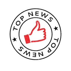 Top News rubber stamp. Grunge design with dust scratches. Effects can be easily removed for a clean, crisp look. Color is easily changed.