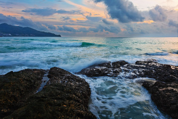 Gloomy tropical sunset