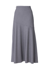 Long gray skirt isolated on white background
