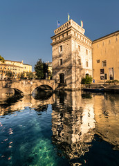 Castle of Scaligero, famous landmark of the Lake Garda, Italy.
