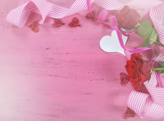 Valentine pink wood background