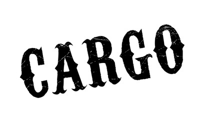 Cargo rubber stamp. Grunge design with dust scratches. Effects can be easily removed for a clean, crisp look. Color is easily changed.