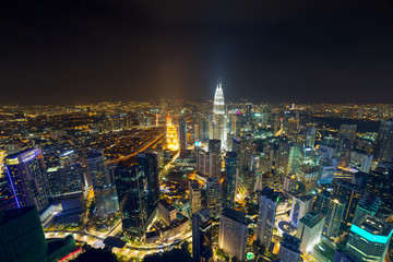 Fototapeta premium Kuala Lumpur Aerial Nightscape
