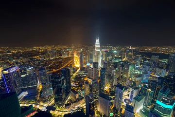Photo sur Aluminium Kuala Lumpur Kuala Lumpur Aerial Nightscape