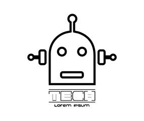Tech Logo Design with Cyber Robot