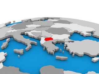 Macedonia on globe in red