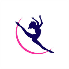 Elegant Dancing Girl. Dancing Woman Vector