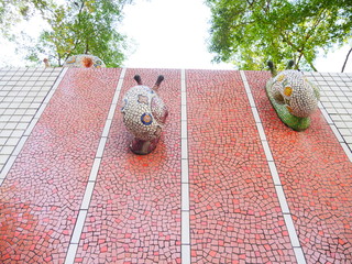 台湾の公園で撮影したカタツムリのアート作品