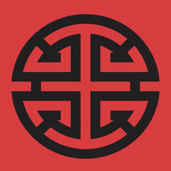 Chinese Lu Symbol in Pop Art Style Vector Icon