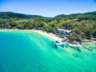 Plakat An aerial view of Noosa National Park on Queensland's Sunshine Coast in Australia