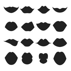 Woman lips silhouette vector illustration.