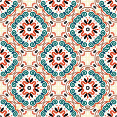 Floral Pattern Blue Brown Weave Elements