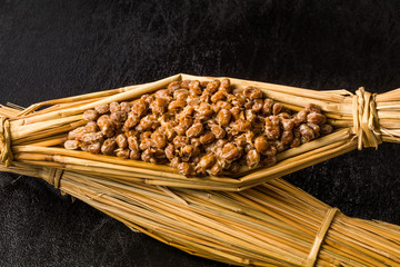 藁入り納豆　Natto Japanese foods