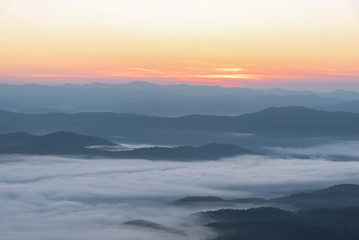 Landscape of Sa Mur Dao mountain view point.  Nan province, Thailand.