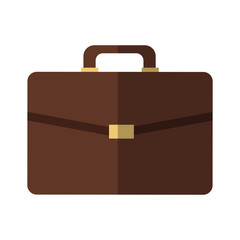 brown briefcase icon over white background. colroful design. vector illustration