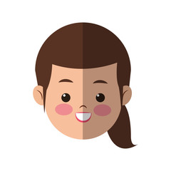 Fototapeta premium happy young woman face cartoon icon over white background. colorful design. vector illustration