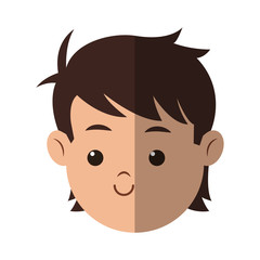 young boy face cartoon icon over white background. colorful design. vector illustration