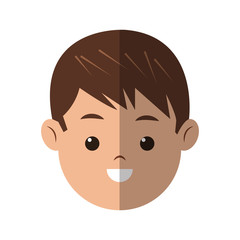 young boy face cartoon icon over white background. colorful design. vector illustration