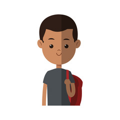 young boy cartoon icon over white background. colorful design. vector illustration