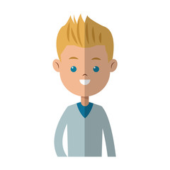 young boy cartoon icon over white background. colorful design. vector illustration