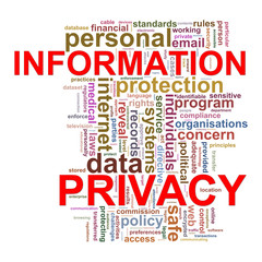 Fototapeta premium Word tags of infomation privacy