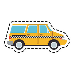 taxi van icon over white background. colorful design. vector illustration