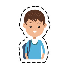 young boy cartoon icon over white background. colorful design. vector illustration
