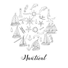 Nautical background with ships