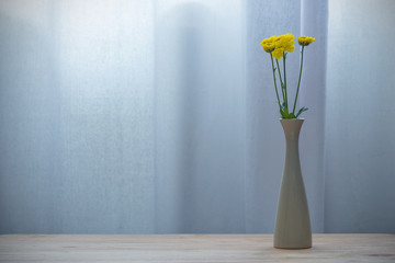 Beautiful yellow flowers in vase