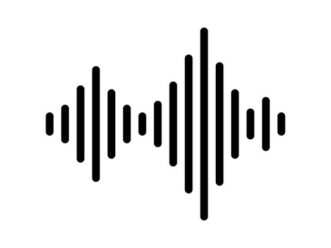 Sound / audio wave or soundwave line art vector icon for music apps and websites