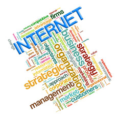 Internet word tags wordcloud