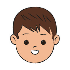 happy boy face cartoon icon over white background. colorful design. vector illustration