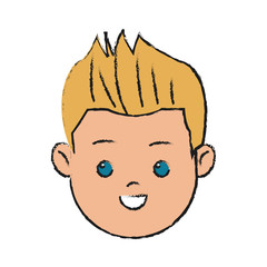 Fototapeta premium happy boy face cartoon icon over white background. colorful design. vector illustration