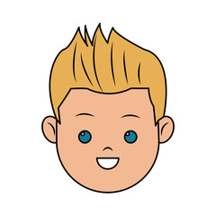 Fototapeta premium happy boy face cartoon icon over white background. colorful design. vector illustration