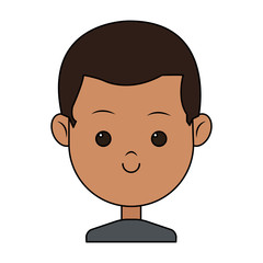 happy boy face cartoon icon over white background. colorful design. vector illustration